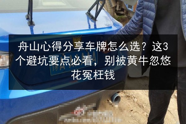 舟山心得分享车牌怎么选？这3个避坑要点必看，别被黄牛忽悠花冤枉钱