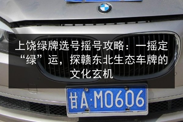 上饶绿牌选号摇号攻略:一摇定“绿”运,探赣东北生态车牌的文化玄机 第3张 上饶绿牌选号摇号攻略:一摇定“绿”运,探赣东北生态车牌的文化玄机 第3张