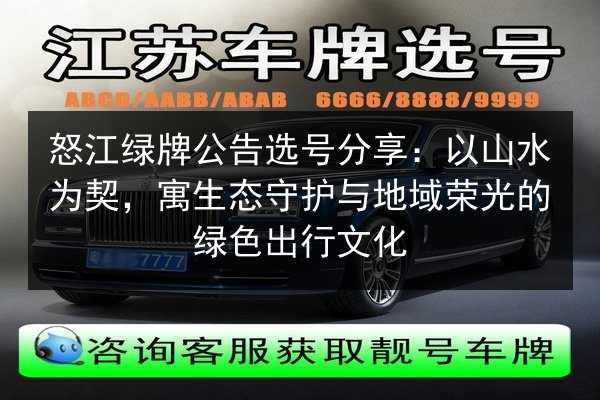 怒江绿牌公告选号分享：以山水为契，寓生态守护与地域荣光的绿色出行文化 第2张