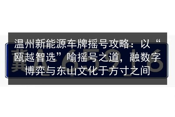 温州新能源车牌摇号攻略：以“瓯越智选”喻摇号之道，融数字博弈与东山文化于方寸之间 第2张