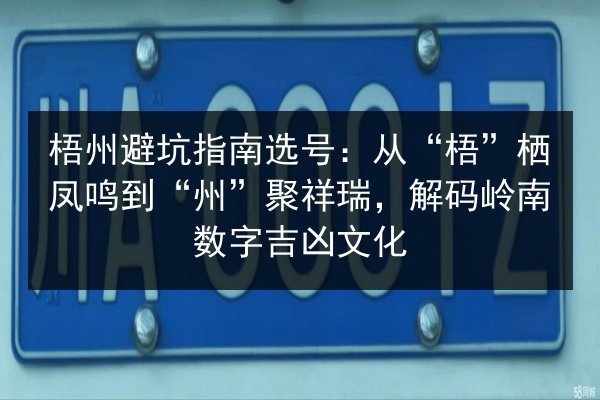梧州避坑指南选号：从“梧”栖凤鸣到“州”聚祥瑞，解码岭南数字吉凶文化 第2张