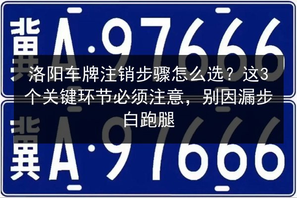 洛阳车牌注销步骤怎么选?这3个关键环节必须注意,别因漏步白跑腿 第1张 洛阳车牌注销步骤怎么选?这3个关键环节必须注意,别因漏步白跑腿 第1张