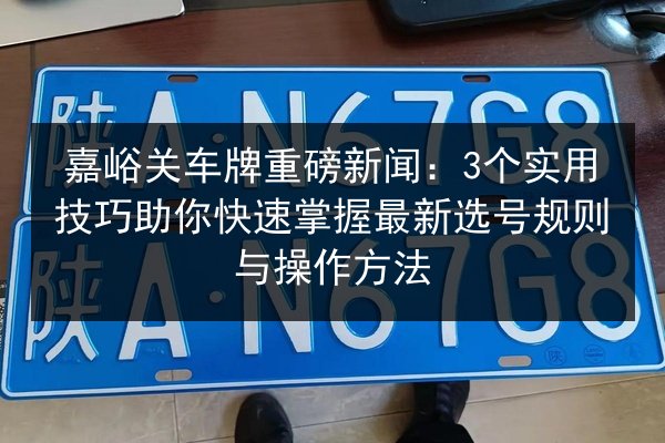 嘉峪关车牌重磅新闻:3个实用技巧助你快速掌握最新选号规则与操作方法 第2张 嘉峪关车牌重磅新闻:3个实用技巧助你快速掌握最新选号规则与操作方法 第2张