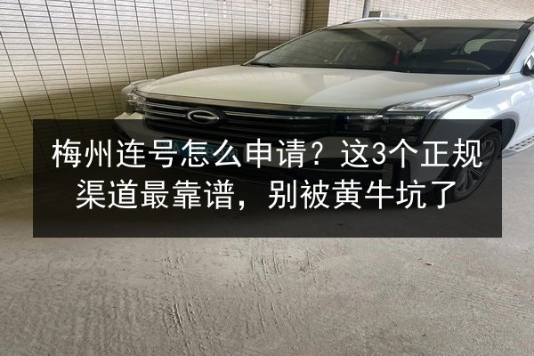 梅州连号怎么申请?这3个正规渠道最靠谱,别被黄牛坑了 第3张 梅州连号怎么申请?这3个正规渠道最靠谱,别被黄牛坑了 第3张