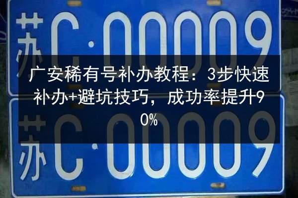 广安稀有号补办教程：3步快速补办+避坑技巧，成功率提升90%