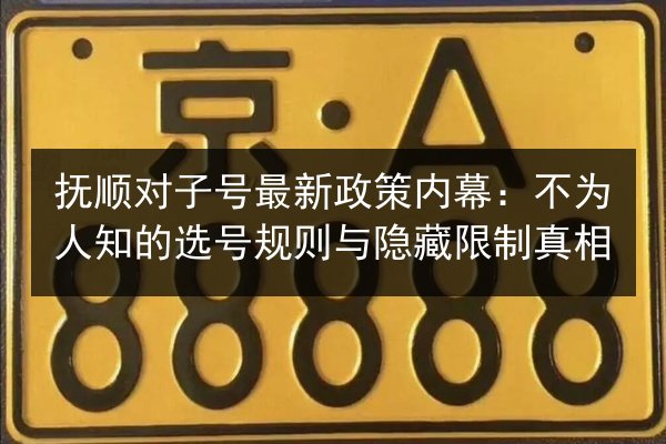 抚顺对子号最新政策内幕:不为人知的选号规则与隐藏限制真相 第2张 抚顺对子号最新政策内幕:不为人知的选号规则与隐藏限制真相 第2张