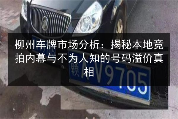 柳州车牌市场分析:揭秘本地竞拍内幕与不为人知的号码溢价真相 第2张 柳州车牌市场分析:揭秘本地竞拍内幕与不为人知的号码溢价真相 第2张