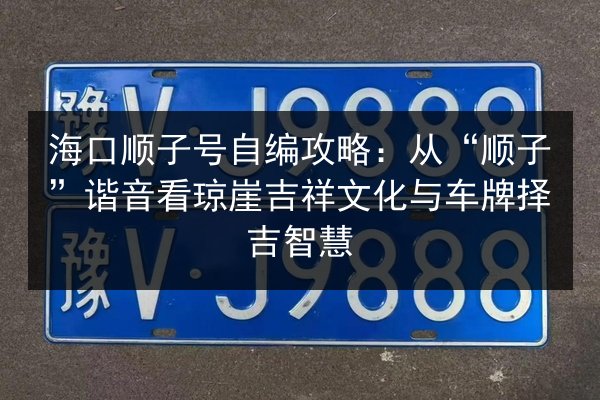 海口顺子号自编攻略：从“顺子”谐音看琼崖吉祥文化与车牌择吉智慧