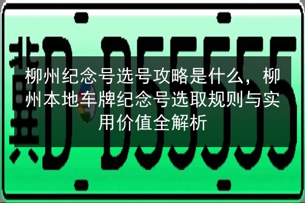 柳州纪念号选号攻略是什么，柳州本地车牌纪念号选取规则与实用价值全解析 第3张
