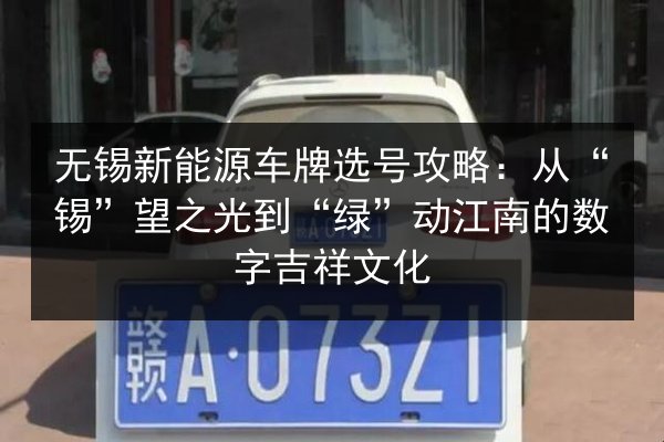 无锡新能源车牌选号攻略：从“锡”望之光到“绿”动江南的数字吉祥文化 第3张
