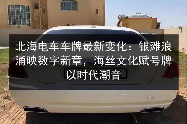 北海电车车牌最新变化：银滩浪涌映数字新章，海丝文化赋号牌以时代潮音 第2张