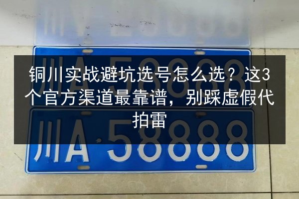 铜川实战避坑选号怎么选？这3个官方渠道最靠谱，别踩虚假代拍雷