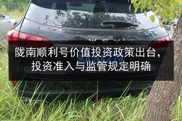 陇南顺利号价值投资政策出台，投资准入与监管规定明确