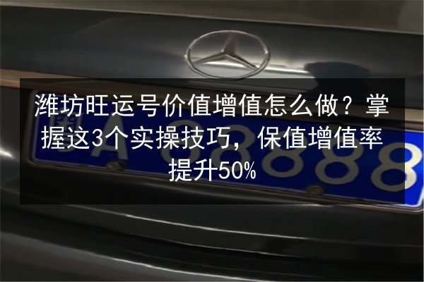 潍坊旺运号价值增值怎么做？掌握这3个实操技巧，保值增值率提升50% 第1张