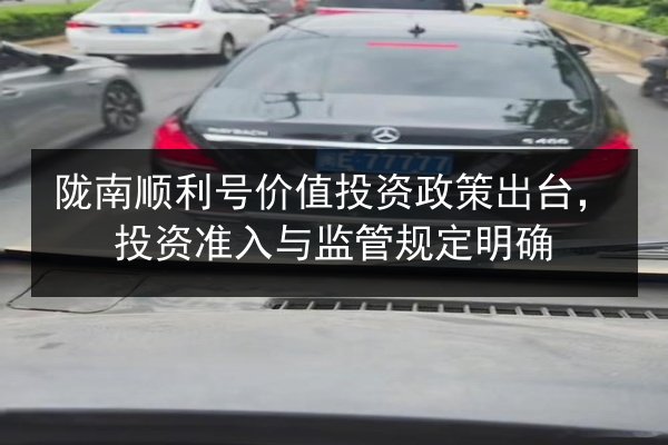 陇南顺利号价值投资政策出台,投资准入与监管规定明确 第2张 陇南顺利号价值投资政策出台,投资准入与监管规定明确 第2张