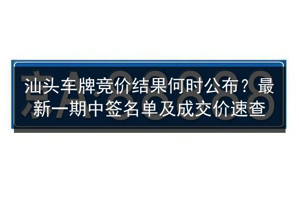 汕头车牌竞价结果何时公布？最新一期中签名单及成交价速查 第3张