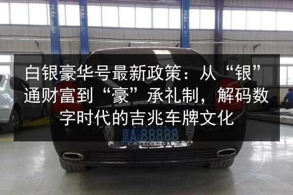 白银豪华号最新政策：从“银”通财富到“豪”承礼制，解码数字时代的吉兆车牌文化 第2张