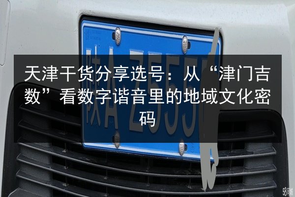 天津干货分享选号：从“津门吉数”看数字谐音里的地域文化密码 第3张