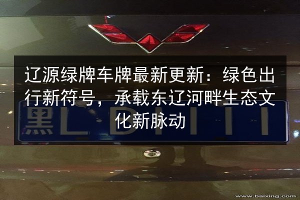 辽源绿牌车牌最新更新:绿色出行新符号,承载东辽河畔生态文化新脉动 第1张 辽源绿牌车牌最新更新:绿色出行新符号,承载东辽河畔生态文化新脉动 第1张