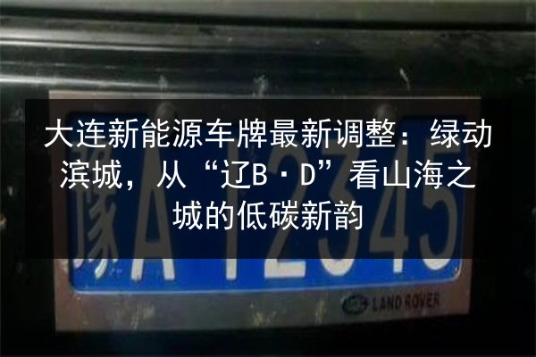 大连新能源车牌最新调整:绿动滨城,从“辽B·D”看山海之城的低碳新韵 第3张 大连新能源车牌最新调整:绿动滨城,从“辽B·D”看山海之城的低碳新韵 第3张