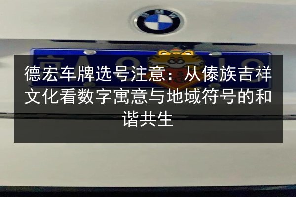 德宏车牌选号注意:从傣族吉祥文化看数字寓意与地域符号的和谐共生 第3张 德宏车牌选号注意:从傣族吉祥文化看数字寓意与地域符号的和谐共生 第3张