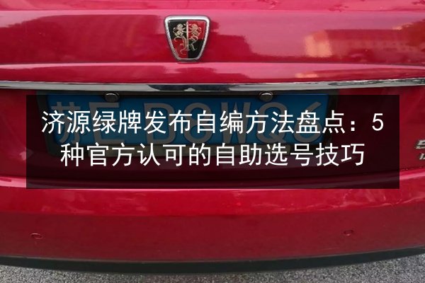 济源绿牌发布自编方法盘点:5种官方认可的自助选号技巧 第3张 济源绿牌发布自编方法盘点:5种官方认可的自助选号技巧 第3张