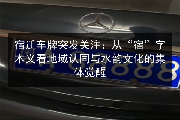 宿迁车牌突发关注:从“宿”字本义看地域认同与水韵文化的集体觉醒 第2张 宿迁车牌突发关注:从“宿”字本义看地域认同与水韵文化的集体觉醒 第2张
