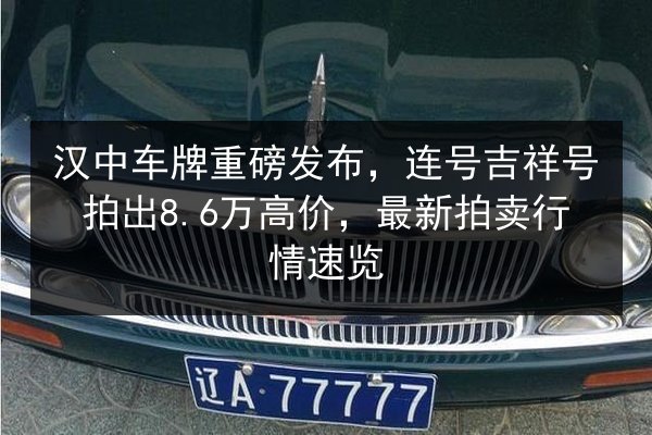 汉中车牌重磅发布,连号吉祥号拍出8.6万高价,最新拍卖行情速览 第1张 汉中车牌重磅发布,连号吉祥号拍出8.6万高价,最新拍卖行情速览 第1张