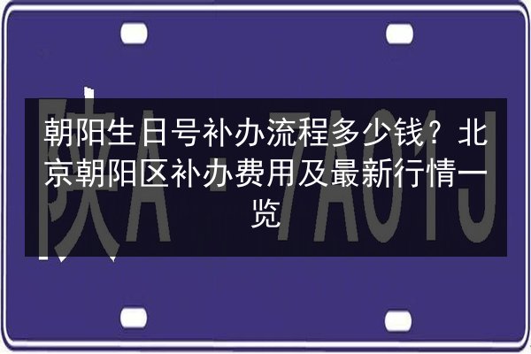 朝阳生日号补办流程多少钱？北京朝阳区补办费用及最新行情一览 第3张