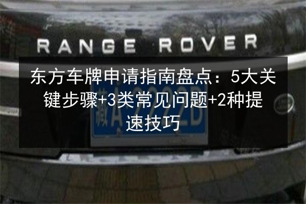 东方车牌申请指南盘点:5大关键步骤+3类常见问题+2种提速技巧 第2张 东方车牌申请指南盘点:5大关键步骤+3类常见问题+2种提速技巧 第2张
