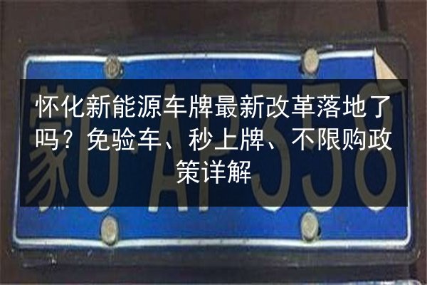 怀化新能源车牌最新改革落地了吗？免验车、秒上牌、不限购政策详解