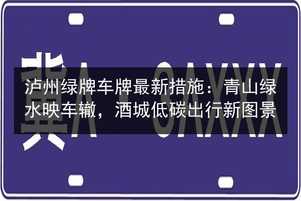 泸州绿牌车牌最新措施：青山绿水映车辙，酒城低碳出行新图景 第2张
