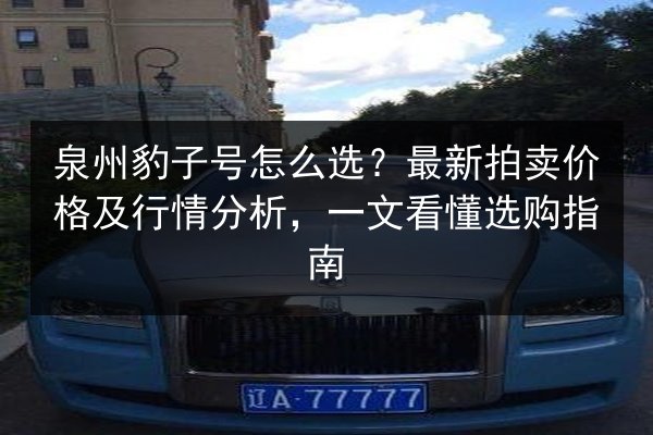 泉州豹子号怎么选?最新拍卖价格及行情分析,一文看懂选购指南 第2张 泉州豹子号怎么选?最新拍卖价格及行情分析,一文看懂选购指南 第2张
