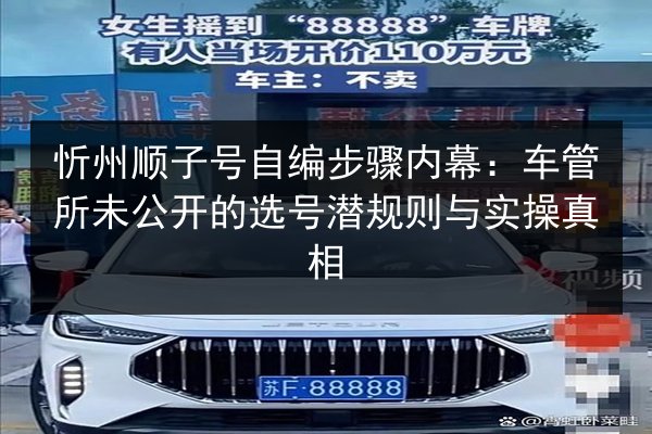 忻州顺子号自编步骤内幕：车管所未公开的选号潜规则与实操真相
