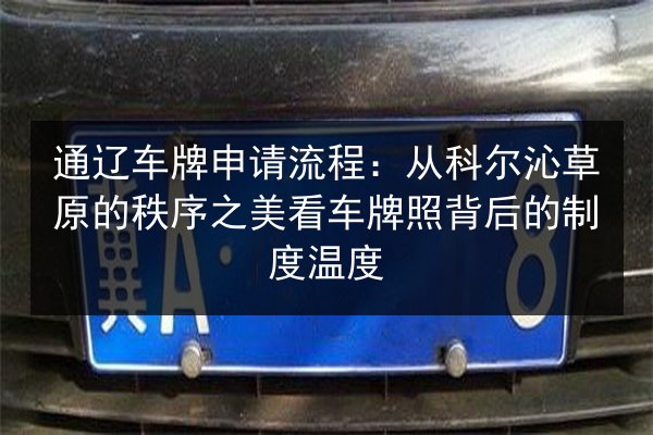 通辽车牌申请流程:从科尔沁草原的秩序之美看车牌照背后的制度温度 第2张 通辽车牌申请流程:从科尔沁草原的秩序之美看车牌照背后的制度温度 第2张