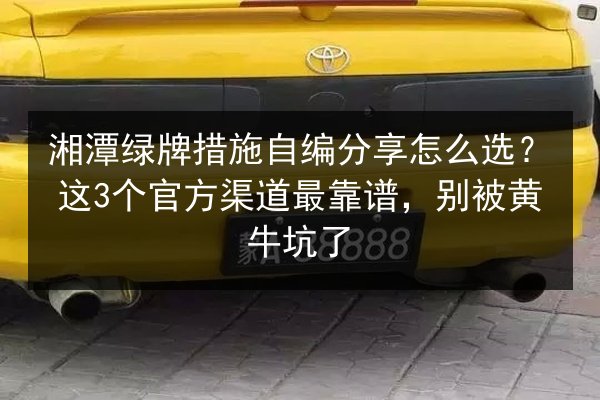 湘潭绿牌措施自编分享怎么选？这3个官方渠道最靠谱，别被黄牛坑了