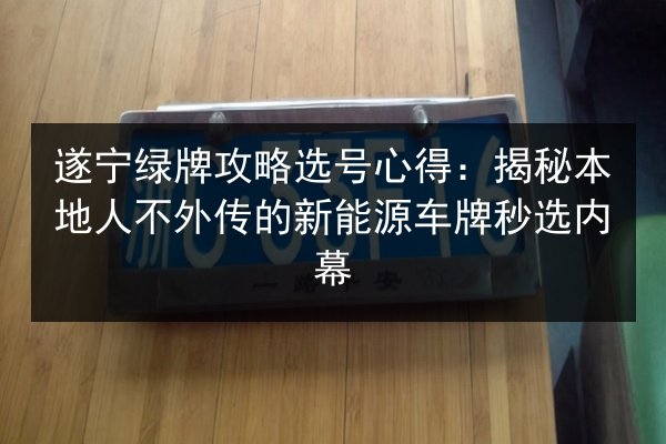 遂宁绿牌攻略选号心得：揭秘本地人不外传的新能源车牌秒选内幕 第2张