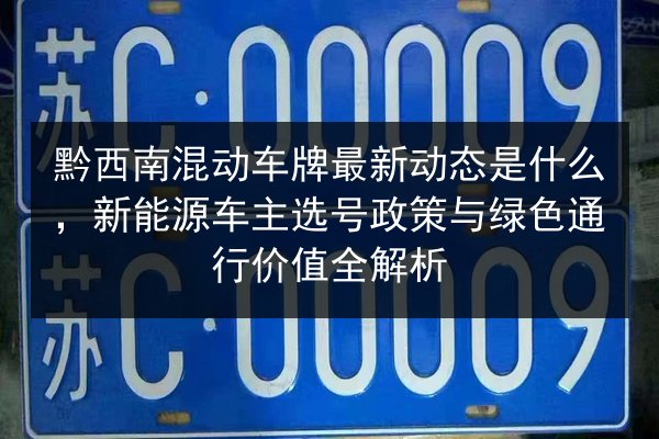 黔西南混动车牌最新动态是什么,新能源车主选号政策与绿色通行价值全解析 第2张 黔西南混动车牌最新动态是什么,新能源车主选号政策与绿色通行价值全解析 第2张