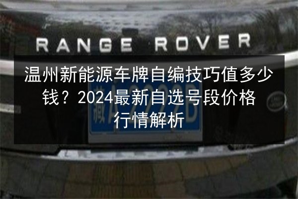 温州新能源车牌自编技巧值多少钱？2024最新自选号段价格行情解析