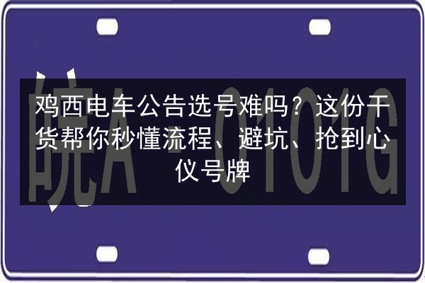 鸡西电车公告选号难吗？这份干货帮你秒懂流程、避坑、抢到心仪号牌