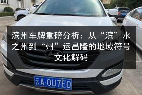 滨州车牌重磅分析:从“滨”水之州到“州”运昌隆的地域符号文化解码 第2张 滨州车牌重磅分析:从“滨”水之州到“州”运昌隆的地域符号文化解码 第2张