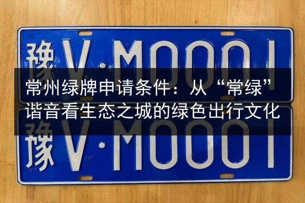 常州绿牌申请条件:从“常绿”谐音看生态之城的绿色出行文化 第2张 常州绿牌申请条件:从“常绿”谐音看生态之城的绿色出行文化 第2张