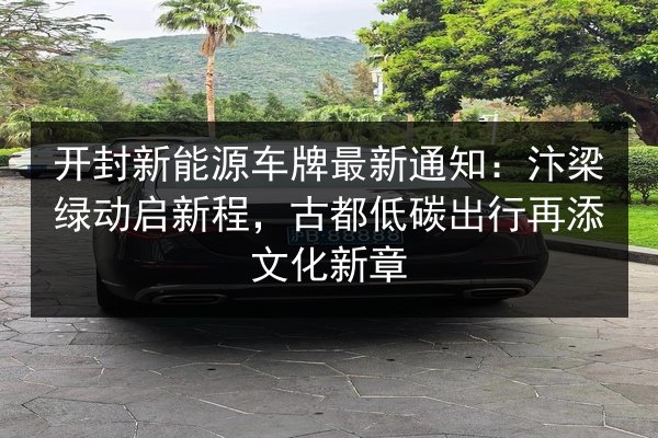 开封新能源车牌最新通知：汴梁绿动启新程，古都低碳出行再添文化新章 第3张