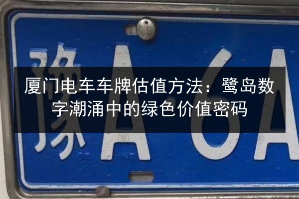 厦门电车车牌估值方法:鹭岛数字潮涌中的绿色价值密码 第2张 厦门电车车牌估值方法:鹭岛数字潮涌中的绿色价值密码 第2张