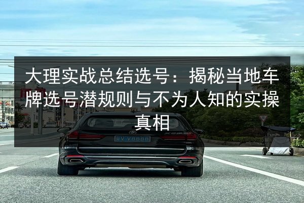 大理实战总结选号：揭秘当地车牌选号潜规则与不为人知的实操真相 第2张