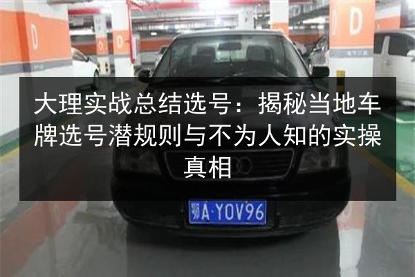 大理实战总结选号：揭秘当地车牌选号潜规则与不为人知的实操真相 第3张