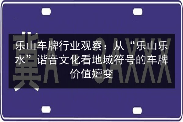 乐山车牌行业观察：从“乐山乐水”谐音文化看地域符号的车牌价值嬗变 第2张