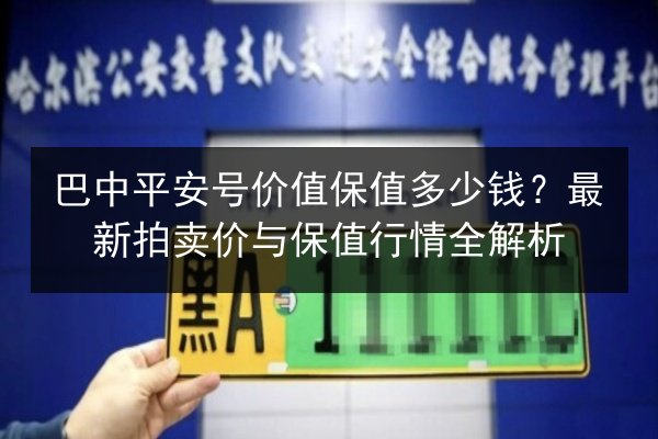 巴中平安号价值保值多少钱？最新拍卖价与保值行情全解析