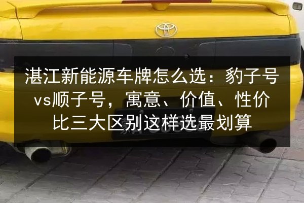 湛江新能源车牌怎么选:豹子号vs顺子号,寓意、价值、性价比三大区别这样选最划算 第2张 湛江新能源车牌怎么选:豹子号vs顺子号,寓意、价值、性价比三大区别这样选最划算 第2张