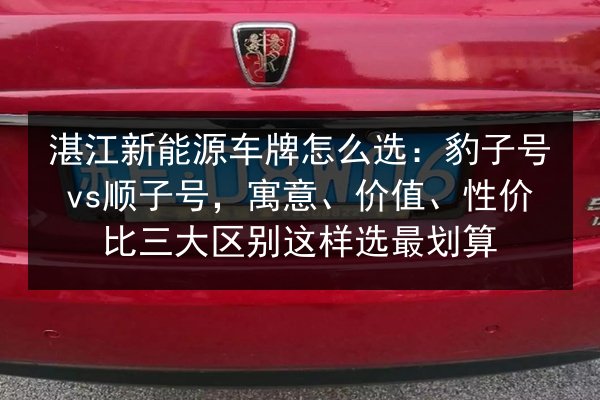 湛江新能源车牌怎么选:豹子号vs顺子号,寓意、价值、性价比三大区别这样选最划算 第3张 湛江新能源车牌怎么选:豹子号vs顺子号,寓意、价值、性价比三大区别这样选最划算 第3张